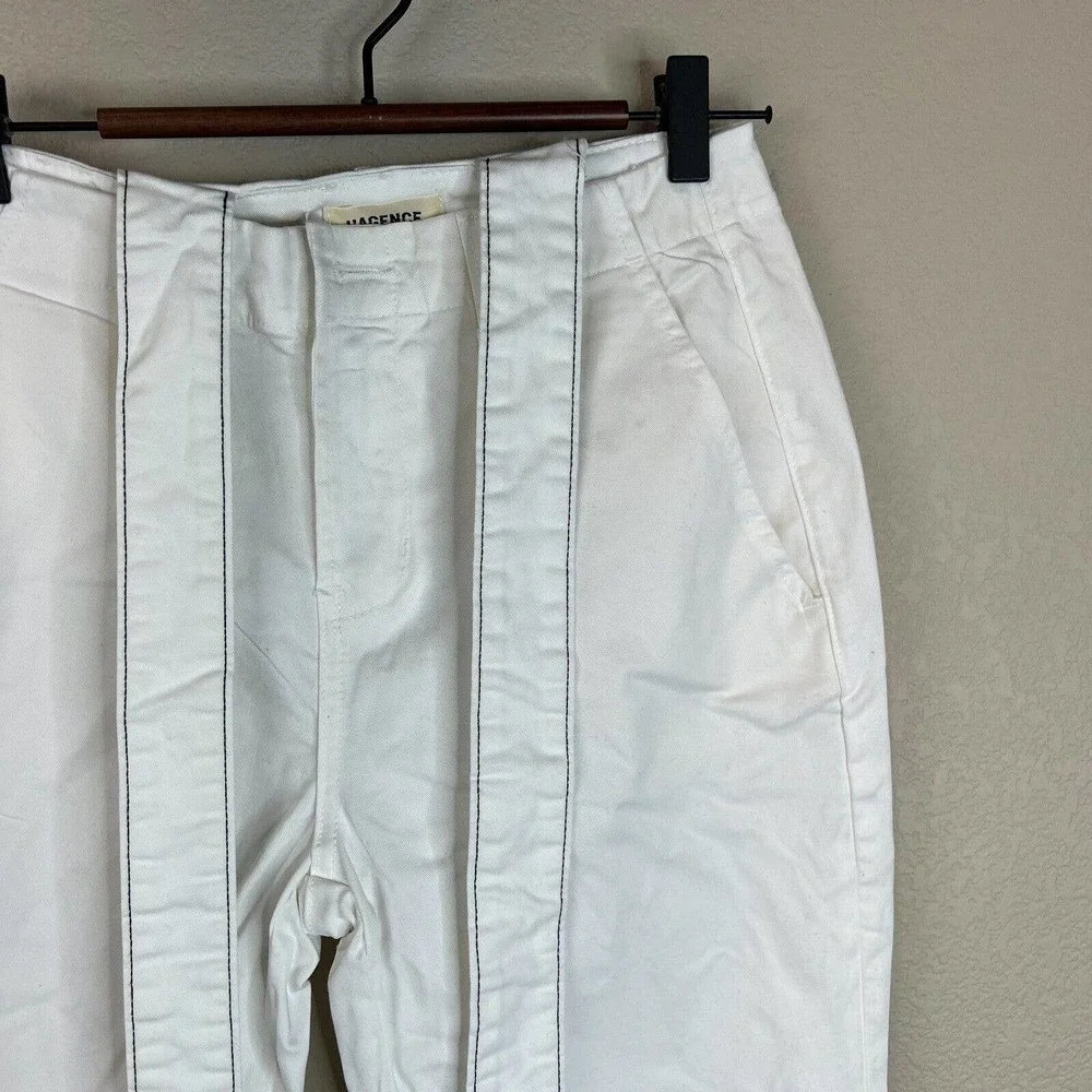 L'Agence Womens White Jeans 25 Suspenders Straight High Rise - Picture 4 of 12